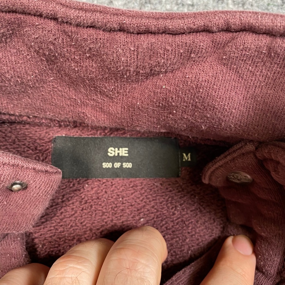 Darc Sport SHE Wolves Forever Quarter Snap Sweatshirt Maroon Burgundy Medium - Picture 6 of 8